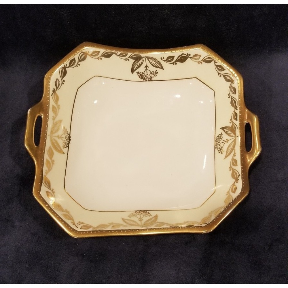 Vintage Coronet Hand Made & Painted Porcelain Bowl Candy Dish Germany 7"x 6"x 2"